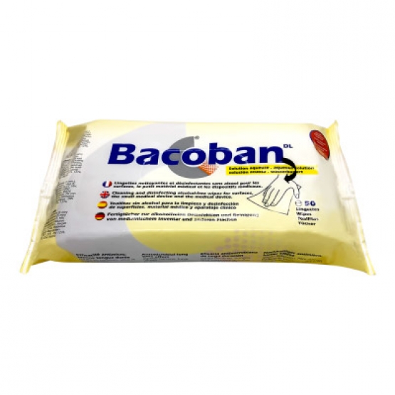 Bacoban (Wipes) – 50 Pieces (Large 9” x 7”)