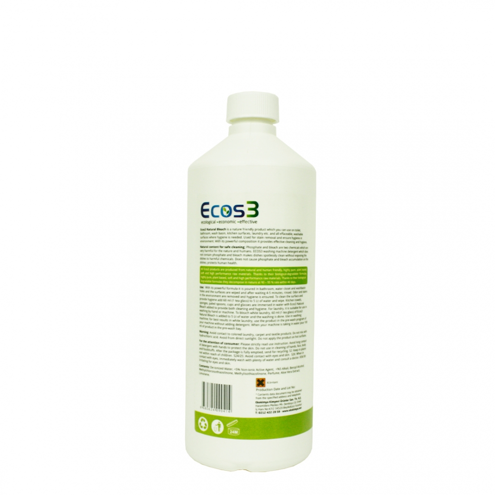 CERTIFIED ORGANIC NATURAL BLEACH CONCENTRATED ALL-SURFACE CLEANER AND DISINFECTANT 1000ML